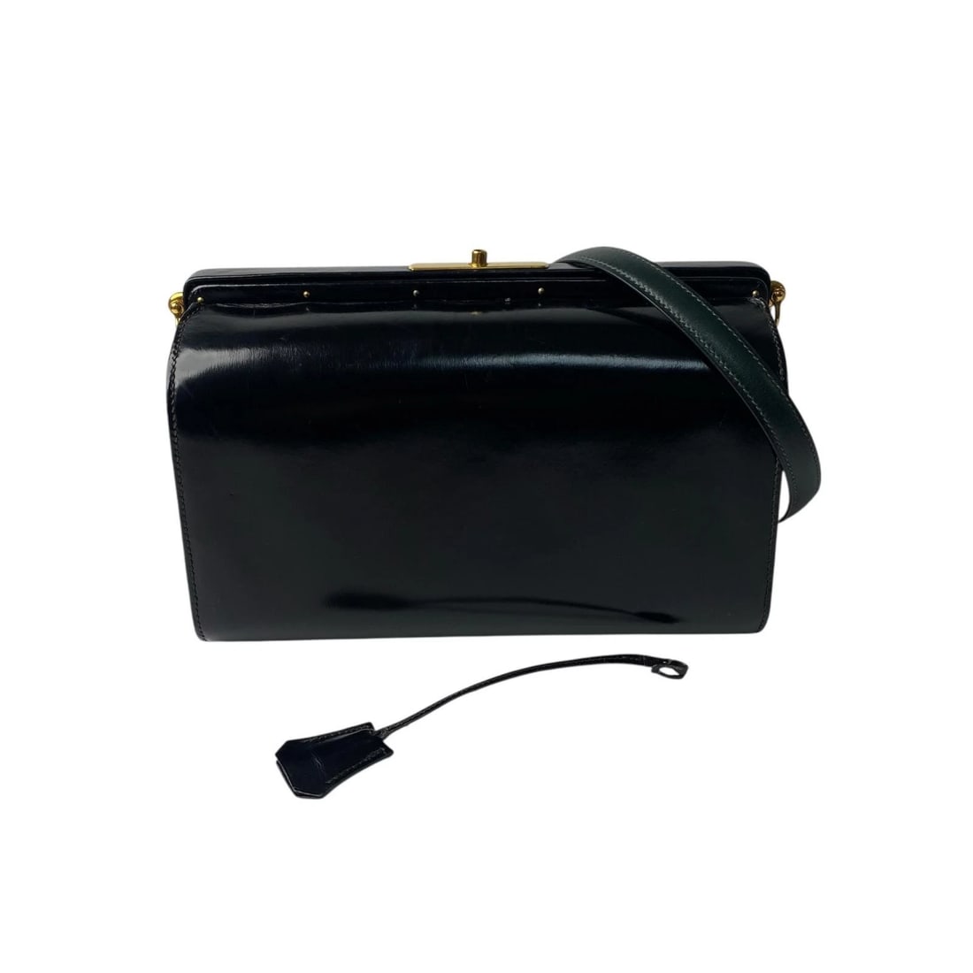 HERMES CLUTCH SHOULDER BAG CALF LEATHER: Hermes Clutch Shoulder Bag Calf Leather Brand: Hermes Type/Style: Bag Material: Exterior Material Box Calf leather Color: Exterior Color Black x Dark Green Size: Height: 5.9 inches (15 cm) Width: 9.4 