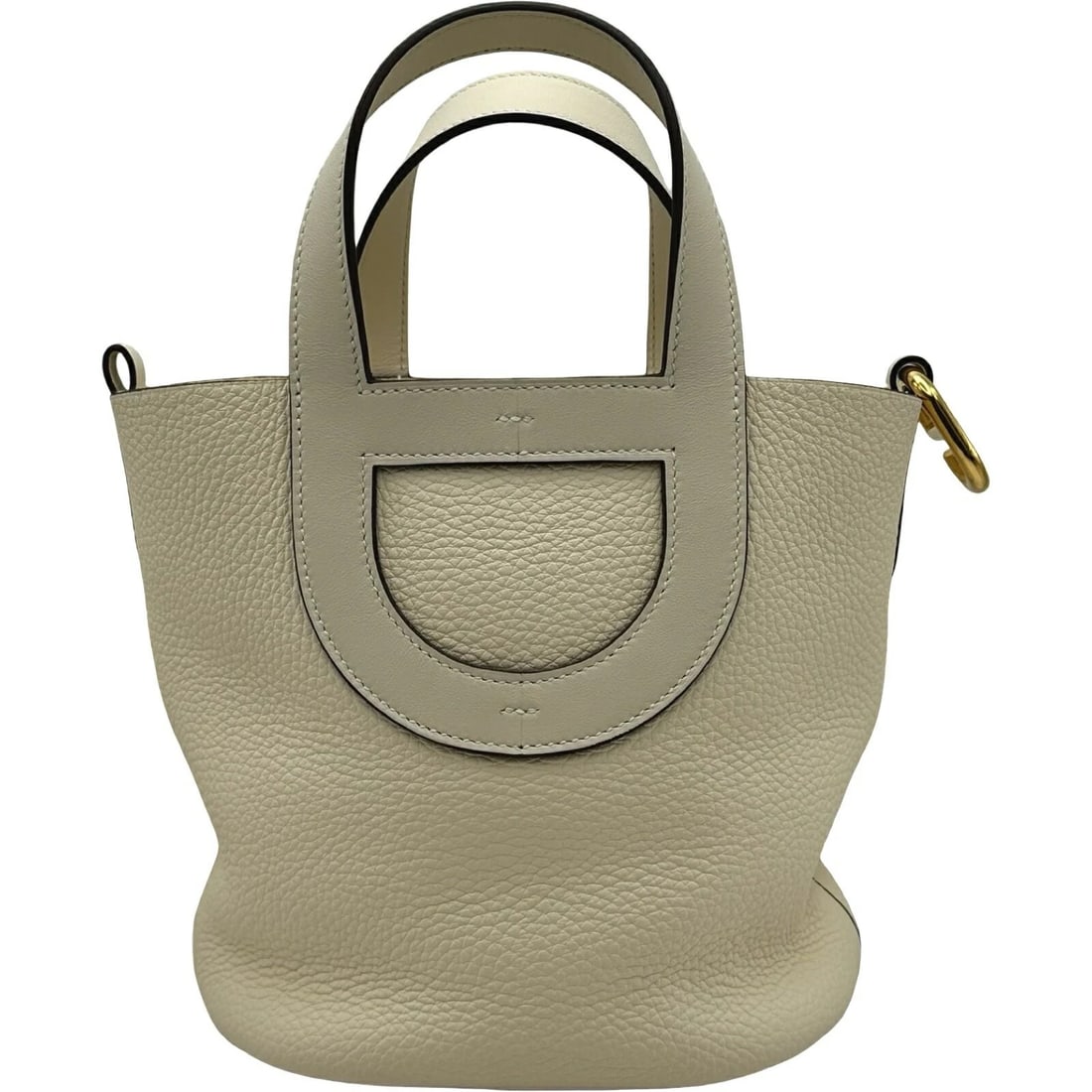 HERMES IN THE LOOP 18 HANDBAG BAG: Hermes In The Loop 18 Handbag Bag Brand: Hermes Type/Style: Bag Material: Exterior Material Taurillon Clemence Leather Color: Exterior Color Nata Hardware: Gold Hardware Size: Height: 7.9 inches (20 c