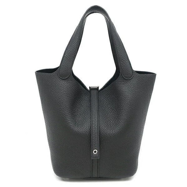 HERMES PICOTIN LOCK 22 MM HANDBAG BUCKET BAG: Hermes Picotin Lock 22 MM Handbag Bucket Bag Brand: Hermes Type/Style: Bag Material: Exterior Material Taurillon Clemence leather Color: Exterior Color Black Size: Height: 8.7 inches (22 cm) Width: 8.