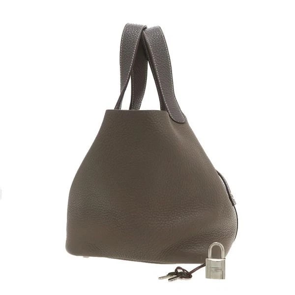 HERMES PICOTIN LOCK PM KAZAK TAURILLON CLEMENCE ETOUP HANDBAG: HERMES Picotin Lock PM Kazak Taurillon Clemence Etoup Handbag Brand: HERMES Type/Style: Handbag Material: Exterior Material See Description Color: Exterior Color Etoup Size: W:18?H:18?D:13 Accesso