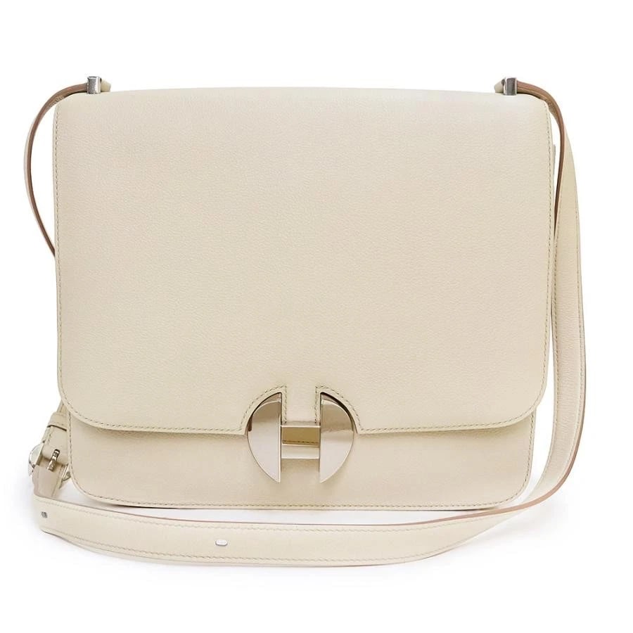 HERMES CROSSBODY SHOULDER BAG: Hermes Crossbody Shoulder Bag Brand: Hermes Type/Style: Bag Material: Exterior Material Evercolor Leather Color: Exterior Color Craie Off White Silver Hardware Size: Height: 9.1 inches (23 cm) Width: 