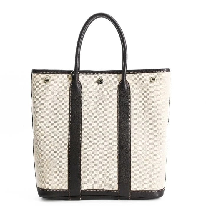 HERMES GARDEN FILE PM HANDBAG TOTE SHOULDER BAG: Hermes Garden File PM Handbag Tote Shoulder Bag Brand: Hermes Type/Style: Bag Material: Exterior Material Leather ? Toile Ash Color: Exterior Color Maron (Brown) Size: Height: 11.4 inches (29 cm) Widt