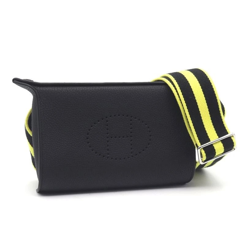 HERMES VIDE POCHE CROSSBODY SHOULDER BAG: Hermes Vide Poche Crossbody Shoulder Bag Brand: Hermes Type/Style: Bag Material: Exterior Material Togo Leather Color: Exterior Color Caban / Jaune Naple Size: Height: 5.51 inches (14 cm) Width: 8.27 