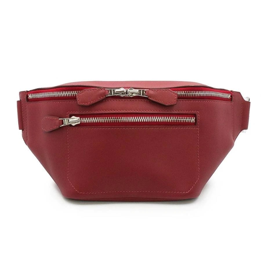 HERMES CITYSLIDE CROSS PM BODY BAG: Hermes Cityslide Cross PM Body Bag Brand: Hermes Type/Style: Bag Material: Exterior Material Swift Leather Color: Exterior Color Rouge Grenat (Red) / Silver Hardware Size: Height: 5.1 inches (13.0 cm)