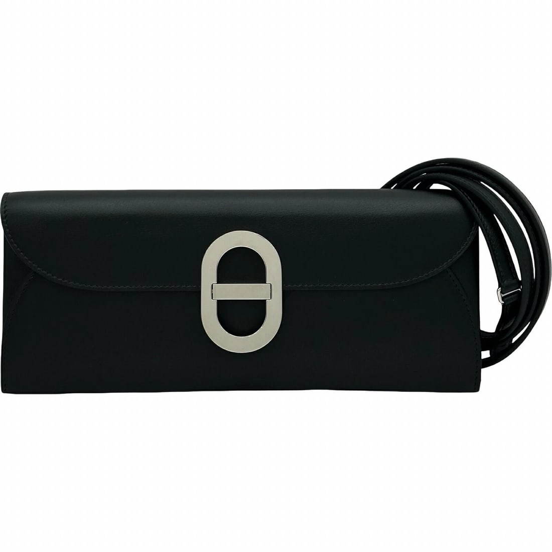 HERMES MAILLON TO GO SHOULDER BAG: Hermes Maillon To Go Shoulder Bag Brand: Hermes Type/Style: Bag Material: Exterior Material Tadelakt Leather Color: Exterior Color Black Size: Height: 3.9 inches (10 cm) Width: 9.3 inches (23.5 cm) De