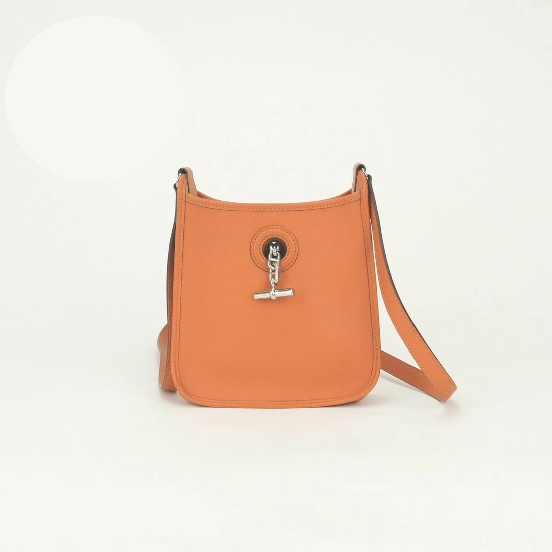 HERMES VESPA TPM SHOULDER BAG: Hermes Vespa TPM Shoulder Bag Brand: Hermes Type/Style: Bag Material: Exterior Material Veau Epsom Leather Color: Exterior Color Orange Size: Height: 7.9 inches (20 cm) Width: 7.1 inches (18 cm) Depth
