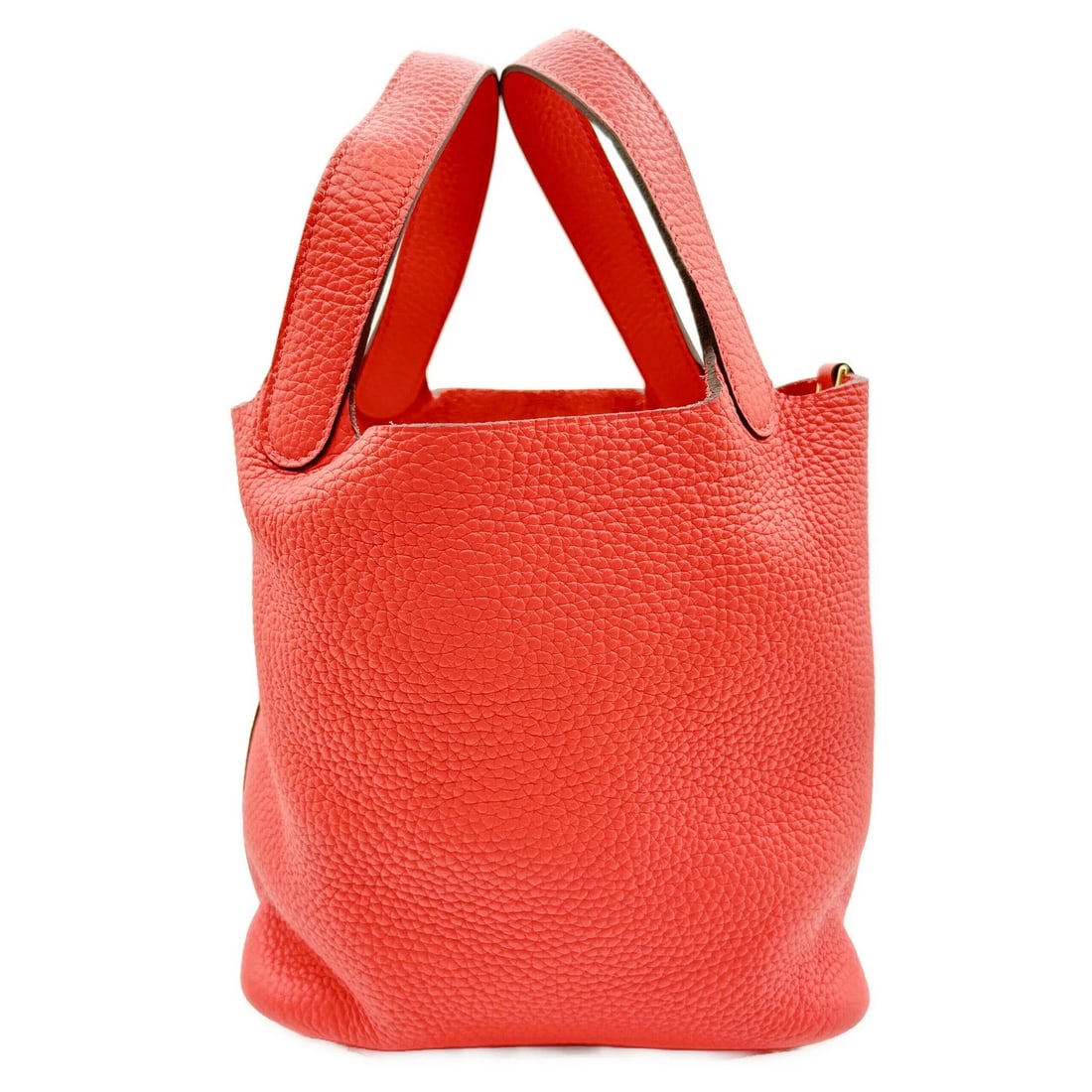 HERMES PICOTIN LOCK PM HANDBAG TOTE BUCKET BAG: Hermes Picotin Lock PM Handbag Tote Bucket Bag Brand: Hermes Type/Style: Bag Material: Exterior Material Taurillon Clemence Leather Color: Exterior Color Rose Jaipur Size: Width: 7.1inches (18cm) Heig