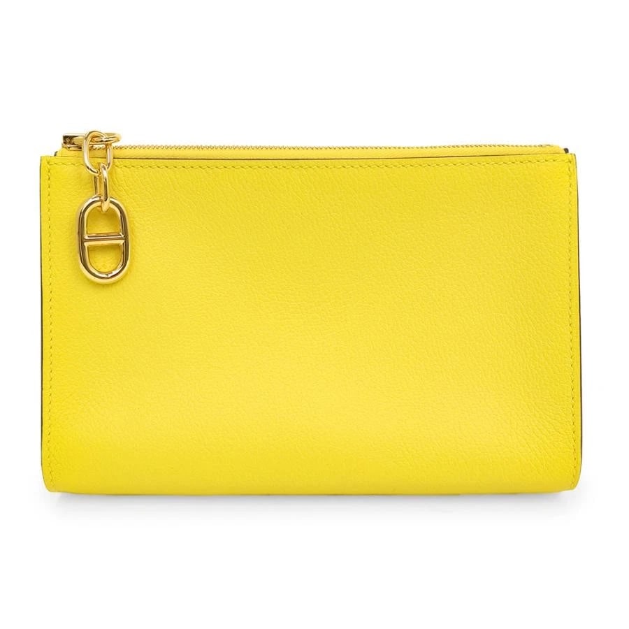 HERMES ZIPANGO PM CHAINE D'ANCRE POUCH CLUTCH BAG: Hermes Zipango PM Chaine d'Ancre Pouch Clutch Bag Brand: Hermes Type/Style: Bag Material: Exterior Material Evercolor Leather Color: Exterior Color Jaune de Naples (Yellow) / Gold Hardware Size: Heigh