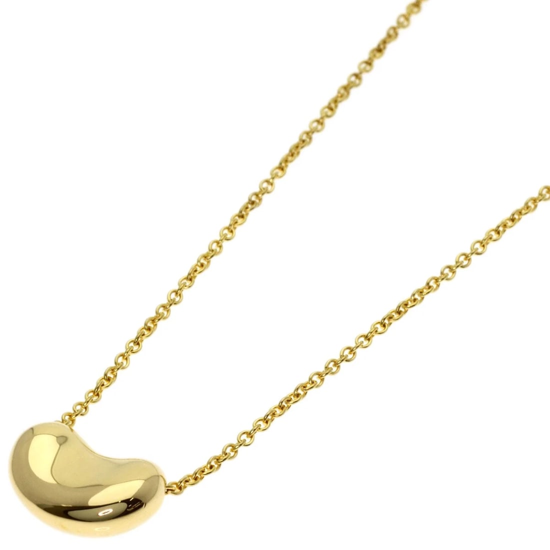 TIFFANY&CO. BEAN NECKLACE K18 YELLOW GOLD: TIFFANY&Co. Bean Necklace K18 Yellow Gold Brand: TIFFANY&Co. Type/Style: Necklace Material: K18 Yellow Gold Color: Gold Size: Chain Length:15.9inch/40.5cm Chain Width:0.5inch/1.2mm Top Size:0.3inch/7.