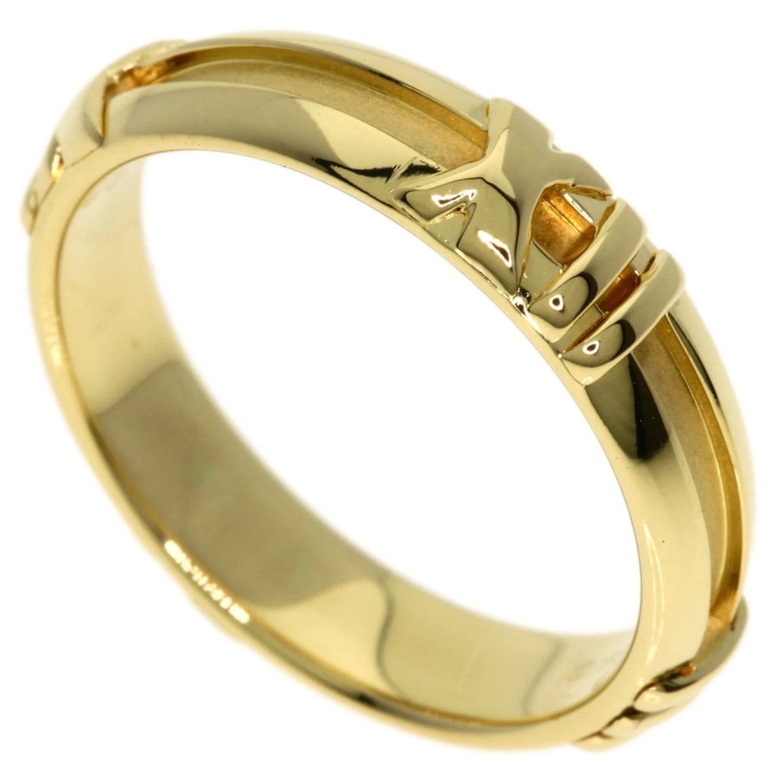 TIFFANY&CO. ATLAS RING K18 YELLOW GOLD: TIFFANY&Co. Atlas Ring K18 Yellow Gold Brand: TIFFANY&Co. Type/Style: Ring Material: K18 Yellow Gold Color: Gold Size: 7.5(US) Accessories: None Accessories Notice: When purchasing pre-own