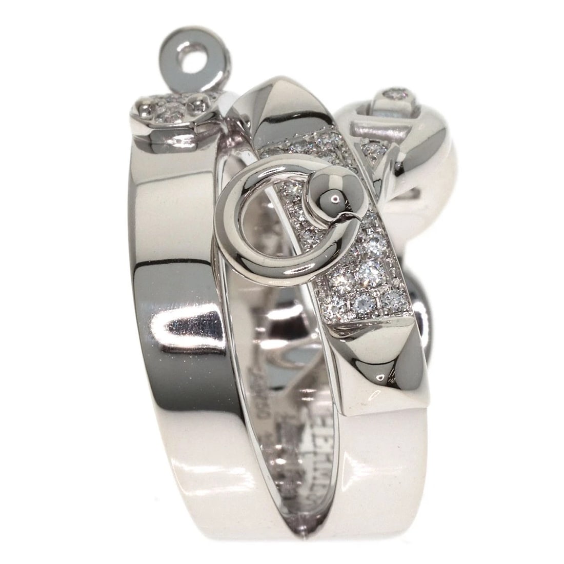 HERMES ALSHIMI DIAMOND RING K18 WHITE GOLD: HERMES Alshimi Diamond Ring K18 White Gold Brand: HERMES Type/Style: Ring Material: K18 White Gold Main Stone Natural Color: Silver Size: 5.25(US) Accessories: None Accessories Notice: Whe