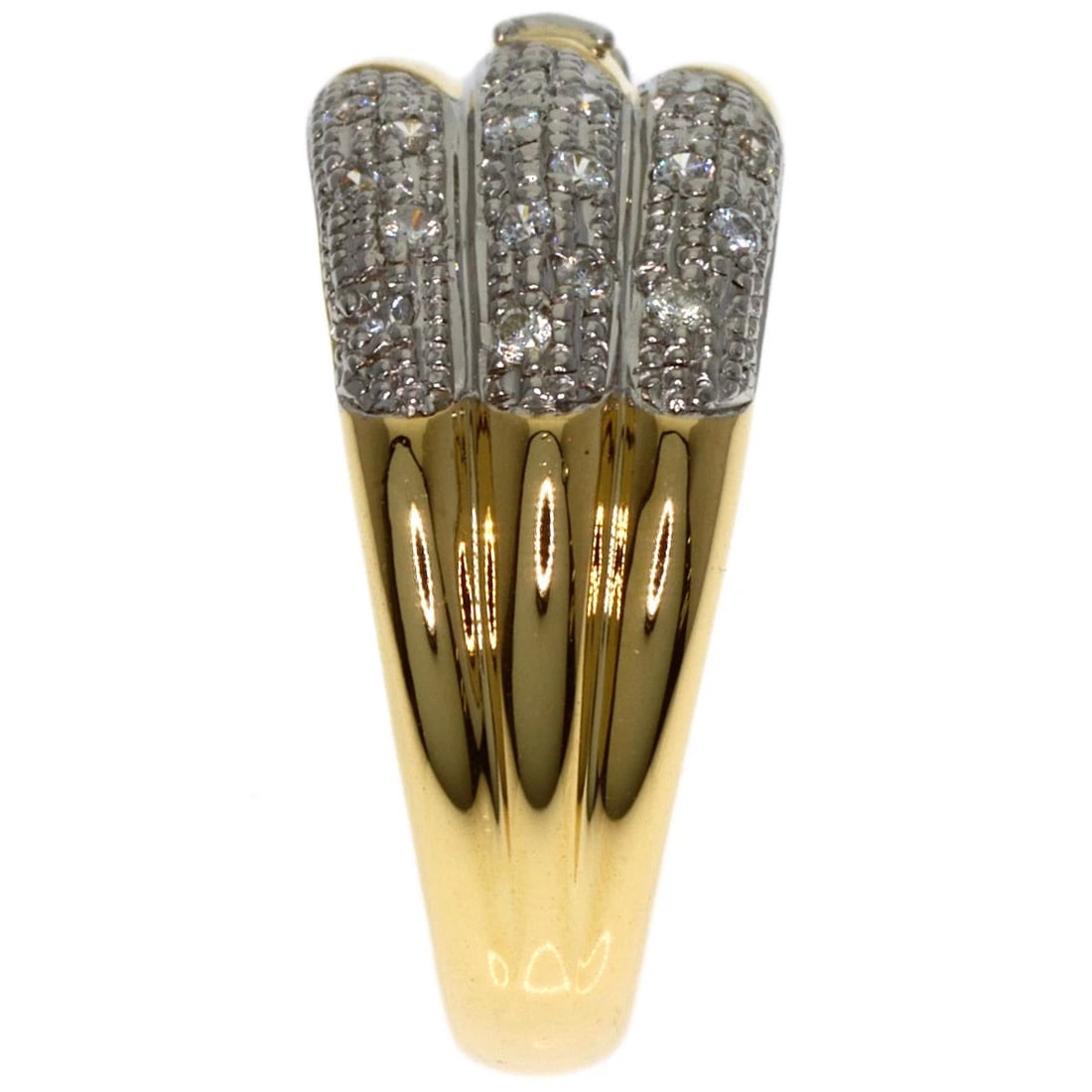 CELINE DIAMOND RING K18 YELLOW GOLD PT900: CELINE Diamond Ring K18 Yellow Gold PT900 Brand: CELINE Type/Style: Ring Material: K18 Yellow Gold PT900 Color: Gold Size: 5.5(US) Accessories: None Accessories Notice: When purchasing pre