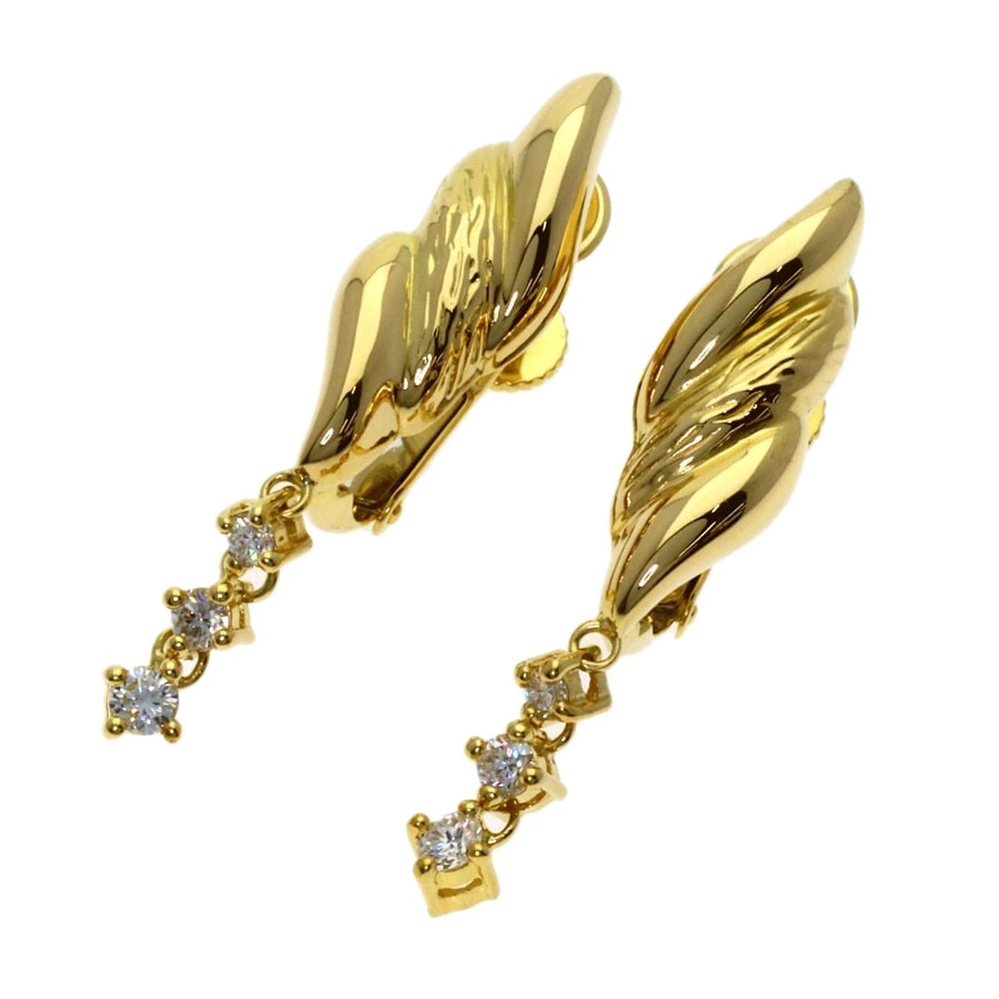JEUNET TWISTED DIAMOND EARRING K18 YELLOW GOLD (1 of 3)