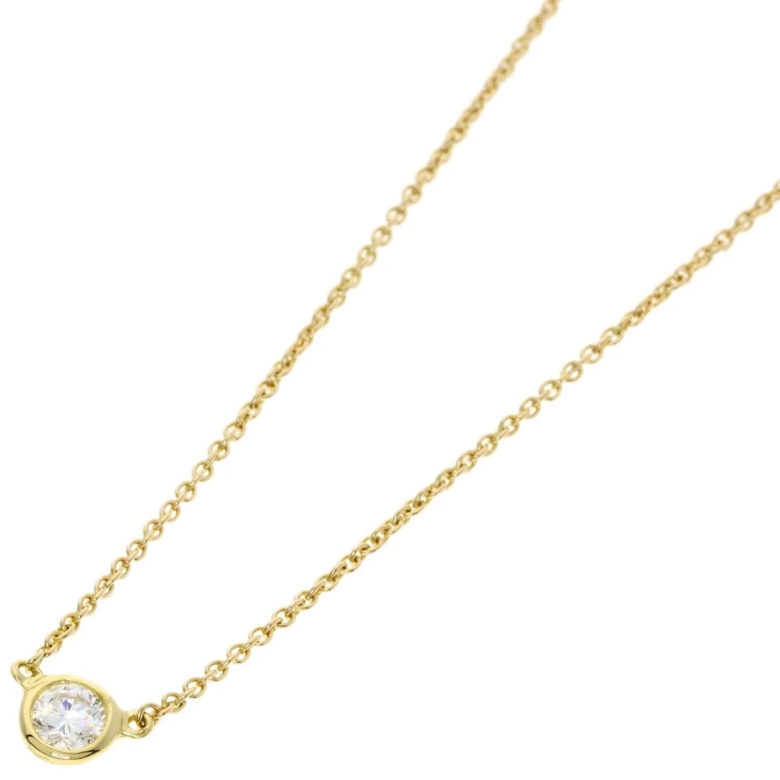 TIFFANY&CO. DIAMOND NECKLACE K18 YELLOW GOLD: TIFFANY&Co. Diamond Necklace K18 Yellow Gold Brand: TIFFANY&Co. Type/Style: Necklace Material: K18 Yellow Gold Color: Gold Size: Chain Length:16.5inch/42cm Chain Width:0.4inch/1mm Top Size:0.2inch/4.5