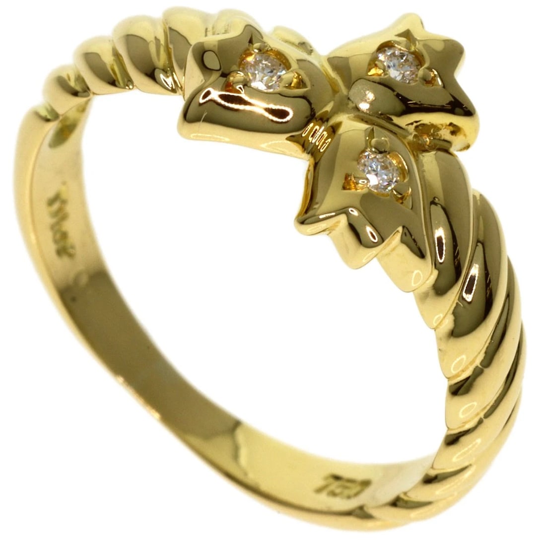 DIOR TULIP DIAMOND RING K18 YELLOW GOLD: Dior Tulip Diamond Ring K18 Yellow Gold Brand: Dior Type/Style: Ring Material: K18 Yellow Gold Color: Gold Size: 5(US) Accessories: None Accessories Notice: When purchasing pre-owned goods