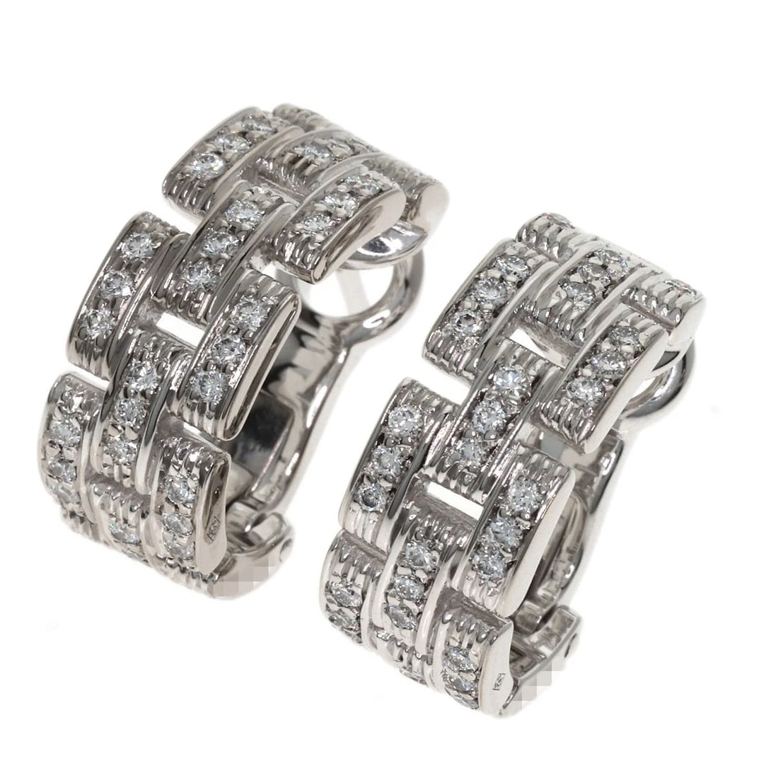 CARTIER DIAMOND EARRING K18 WHITE GOLD (1 of 2)