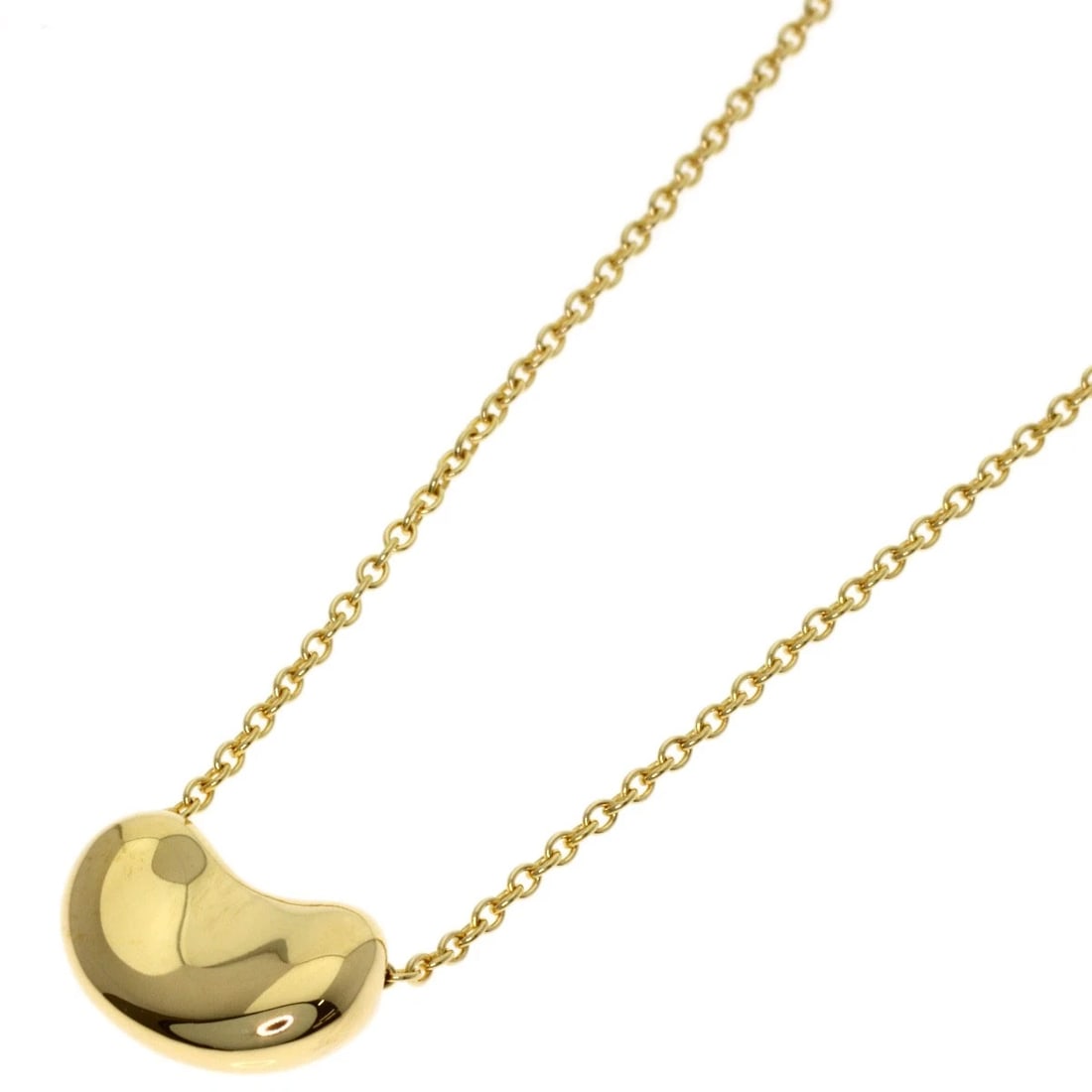 TIFFANY&CO. BEAN NECKLACE K18 YELLOW GOLD: TIFFANY&Co. Bean Necklace K18 Yellow Gold Brand: TIFFANY&Co. Type/Style: Necklace Material: K18 Yellow Gold Color: Gold Size: Chain Length:16.1inch/41cm Chain Width:0.5inch/1.2mm Top Size:0.3inch/7.6x