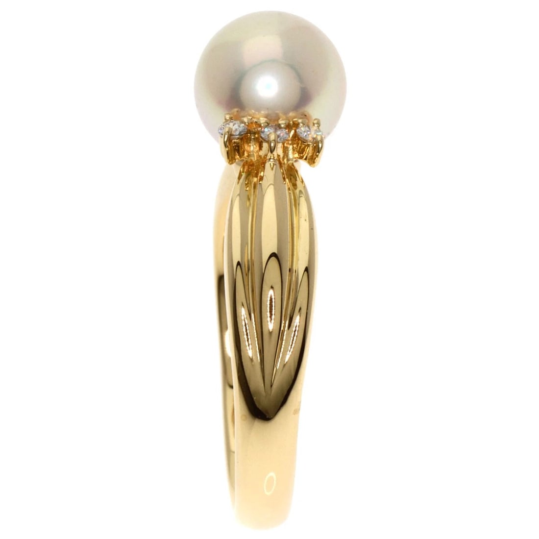 POLA PEARL RING K18 YELLOW GOLD: POLA Pearl Ring K18 Yellow Gold Brand: POLA Type/Style: Ring Material: K18 Yellow Gold Color: Gold Size: 6.75(US) Accessories: None Accessories Notice: When purchasing pre-owned goods, ple