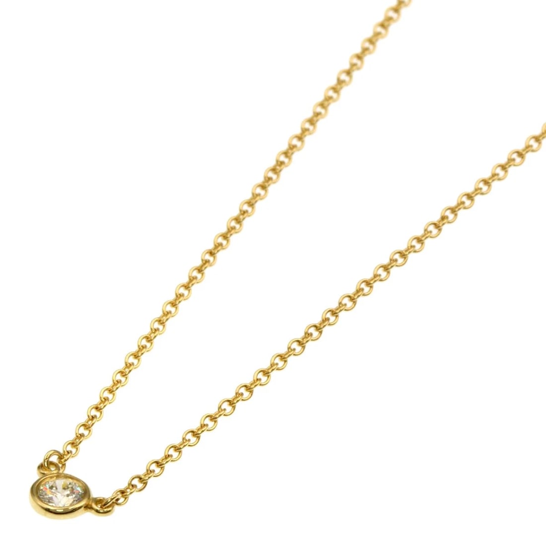 TIFFANY&CO. DIAMOND NECKLACE K18 YELLOW GOLD: TIFFANY&Co. Diamond Necklace K18 Yellow Gold Brand: TIFFANY&Co. Type/Style: Necklace Material: K18 Yellow Gold Color: Gold Size: Chain Length:16.1inch/41cm Chain Width:0.4inch/1mm Top Size:0.1inch/3.8