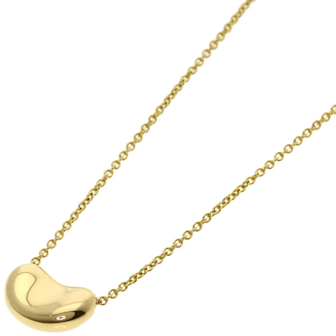 TIFFANY&CO. BEAN NECKLACE K18 YELLOW GOLD: TIFFANY&Co. Bean Necklace K18 Yellow Gold Brand: TIFFANY&Co. Type/Style: Necklace Material: K18 Yellow Gold Color: Gold Size: Chain Length:16.1inch/41cm Chain Width:0.4inch/1mm Top Size:0.3inch/7.3x10