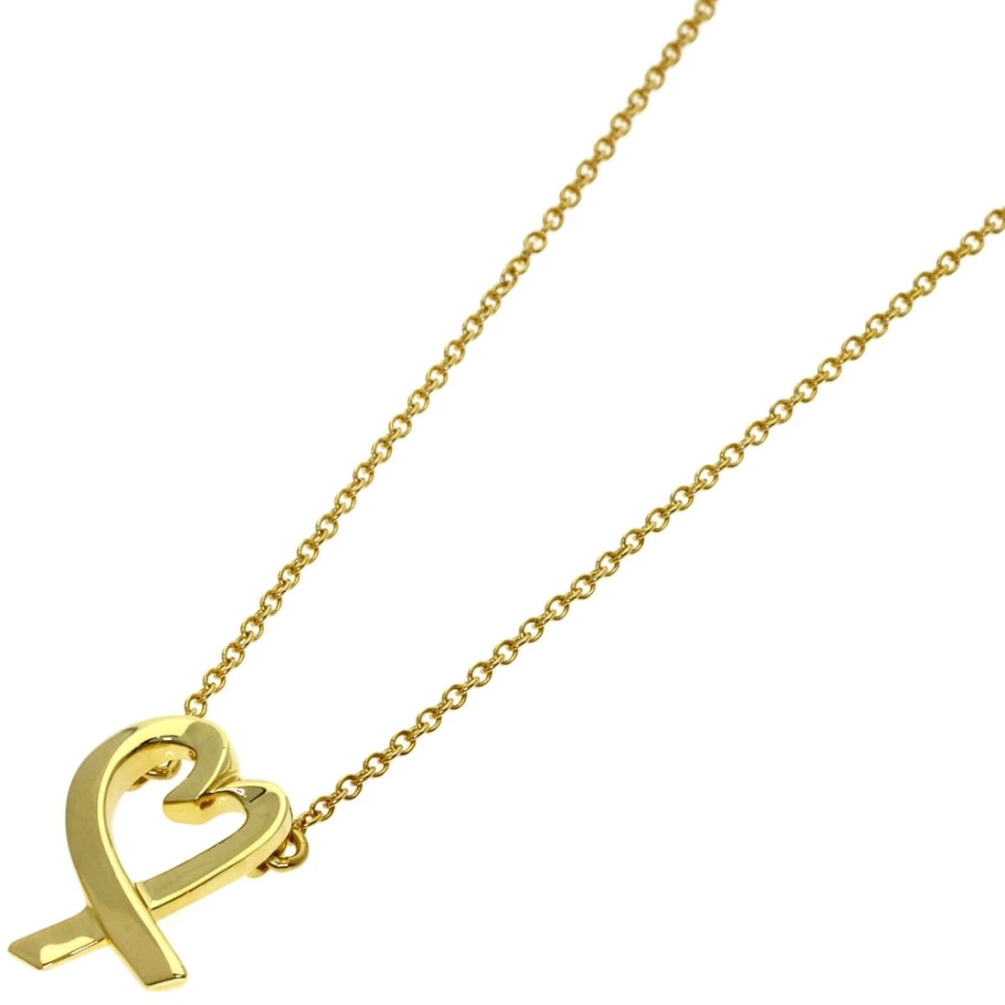 TIFFANY&CO. LOVING HEART NECKLACE K18 YELLOW GOLD: TIFFANY&Co. Loving heart Necklace K18 Yellow Gold Brand: TIFFANY&Co. Type/Style: Necklace Material: K18 Yellow Gold Color: Gold Size: Chain Length:16.1inch/41cm Chain Width:0.4inch/1mm Top Size:0.5inc