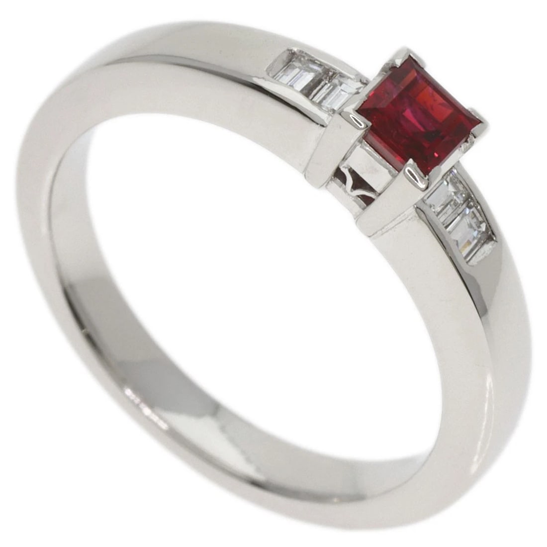 DIOR GARNET DIAMOND RING PLATINUM PT900 (1 of 3)