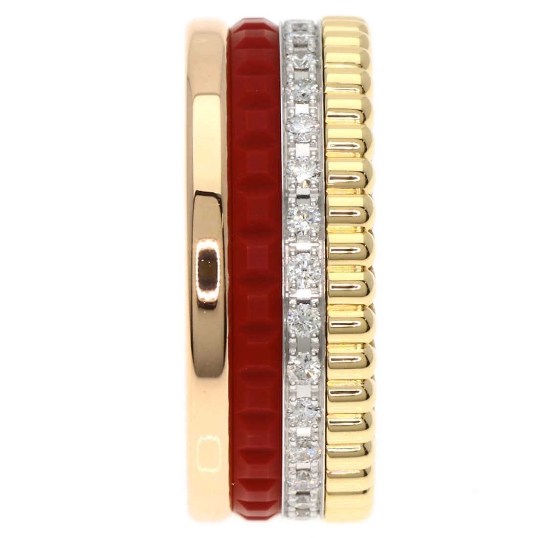 BOUCHERON DIAMOND RING K18 PINK GOLD: Boucheron Diamond Ring K18 Pink Gold Brand: Boucheron Type/Style: Ring Material: K18 Pink Gold Main Stone Natural Color: Gold Size: 4.25(US) Accessories: None Accessories Notice: When purc