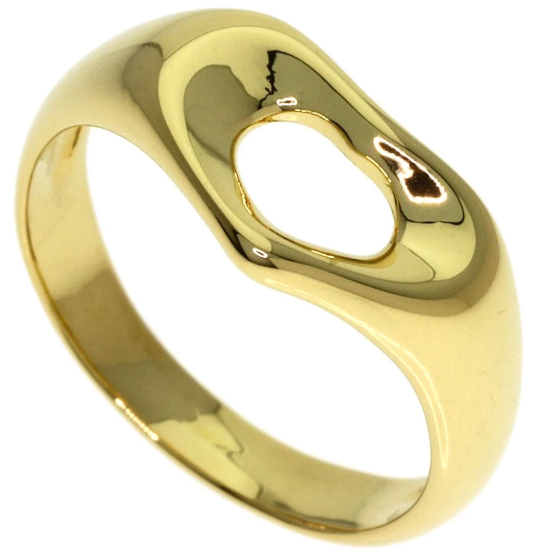 TIFFANY&CO. OPEN HEART RING K18 YELLOW GOLD: TIFFANY&Co. Open heart Ring K18 Yellow Gold Brand: TIFFANY&Co. Type/Style: Ring Material: K18 Yellow Gold Color: Gold Size: 5.75(US) Accessories: None Accessories Notice: When purchasing p