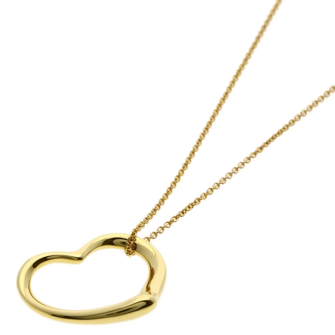 TIFFANY&CO. OPEN HEART NECKLACE K18 YELLOW GOLD: TIFFANY&Co. Open heart Necklace K18 Yellow Gold Brand: TIFFANY&Co. Type/Style: Necklace Material: K18 Yellow Gold Color: Gold Size: Chain Length:15.9inch/40.5cm Chain Width:0.5inch/1.2mm Top Size:0.7i