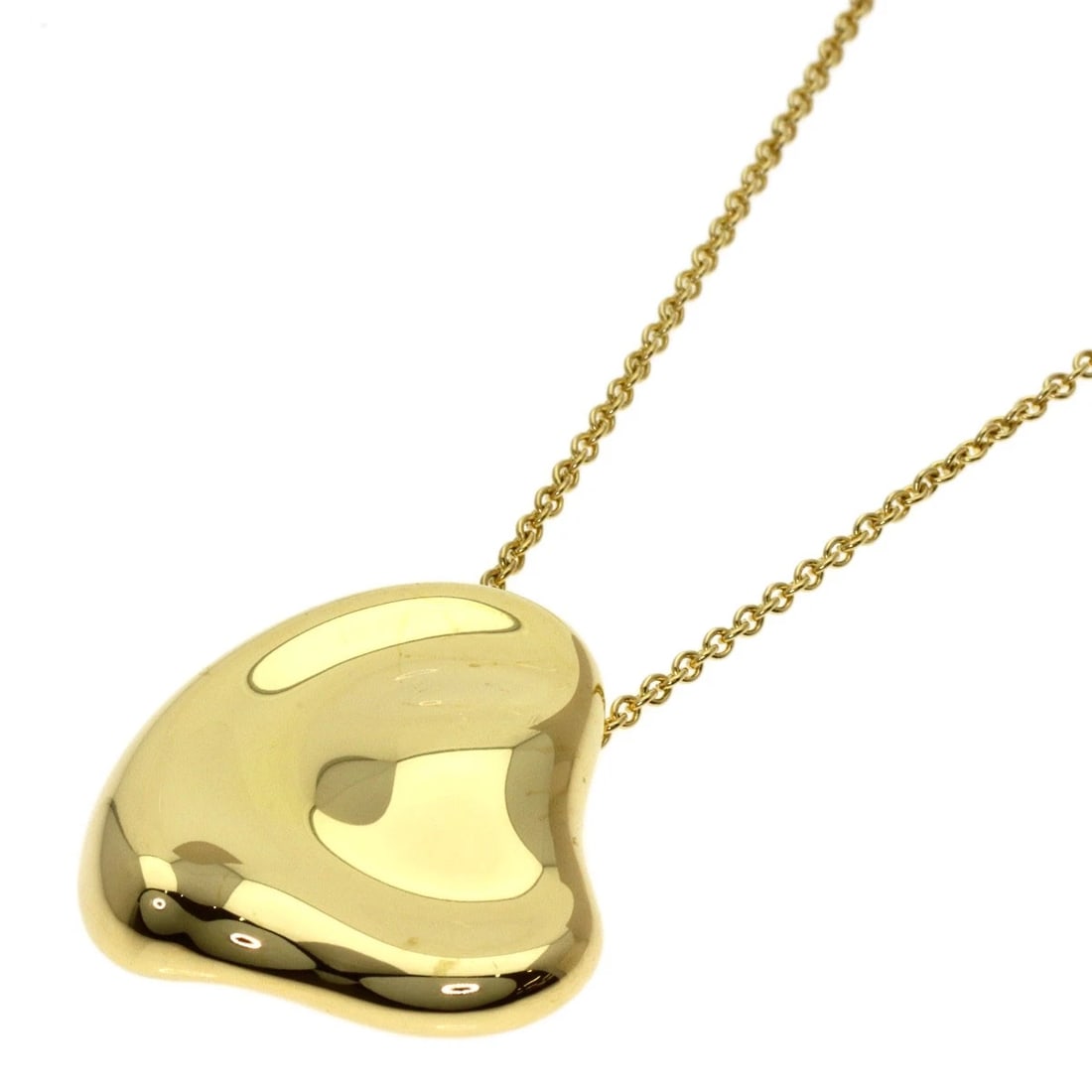 TIFFANY&CO. FULL HEART NECKLACE K18 YELLOW GOLD: TIFFANY&Co. Full heart Necklace K18 Yellow Gold Brand: TIFFANY&Co. Type/Style: Necklace Material: K18 Yellow Gold Color: Gold Size: Chain Length:24.0inch/61cm Chain Width:0.5inch/1.3mm Top Size:1.1inc