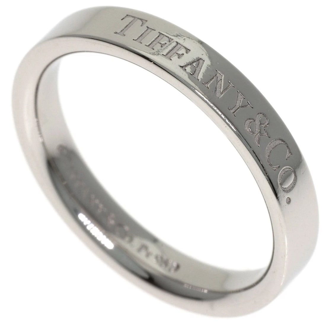 TIFFANY&CO. FLAT BAND RING PLATINUM PT950: TIFFANY&Co. Flat band Ring Platinum PT950 Brand: TIFFANY&Co. Type/Style: Ring Material: Platinum PT950 Color: Silver Size: 5(US) Accessories: None Accessories Notice: When purchasing pre-o