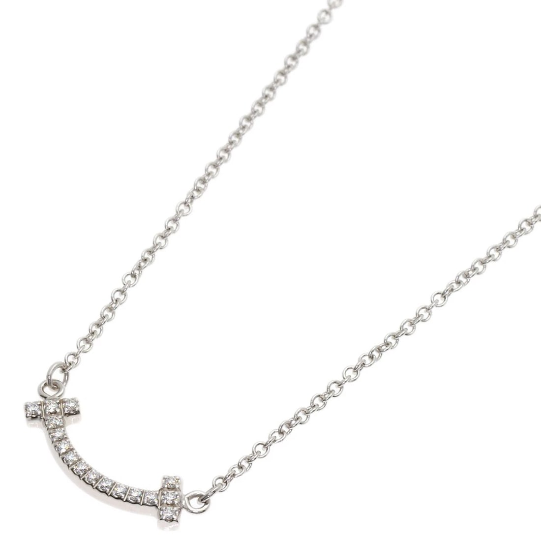 TIFFANY&CO. DIAMOND NECKLACE K18 WHITE GOLD: TIFFANY&Co. Diamond Necklace K18 White Gold Brand: TIFFANY&Co. Type/Style: Necklace Material: K18 White Gold Color: Silver Size: Chain Length:17.9inch/45.5cm Chain Width:0.4inch/1.1mm Top Size:0.2inch