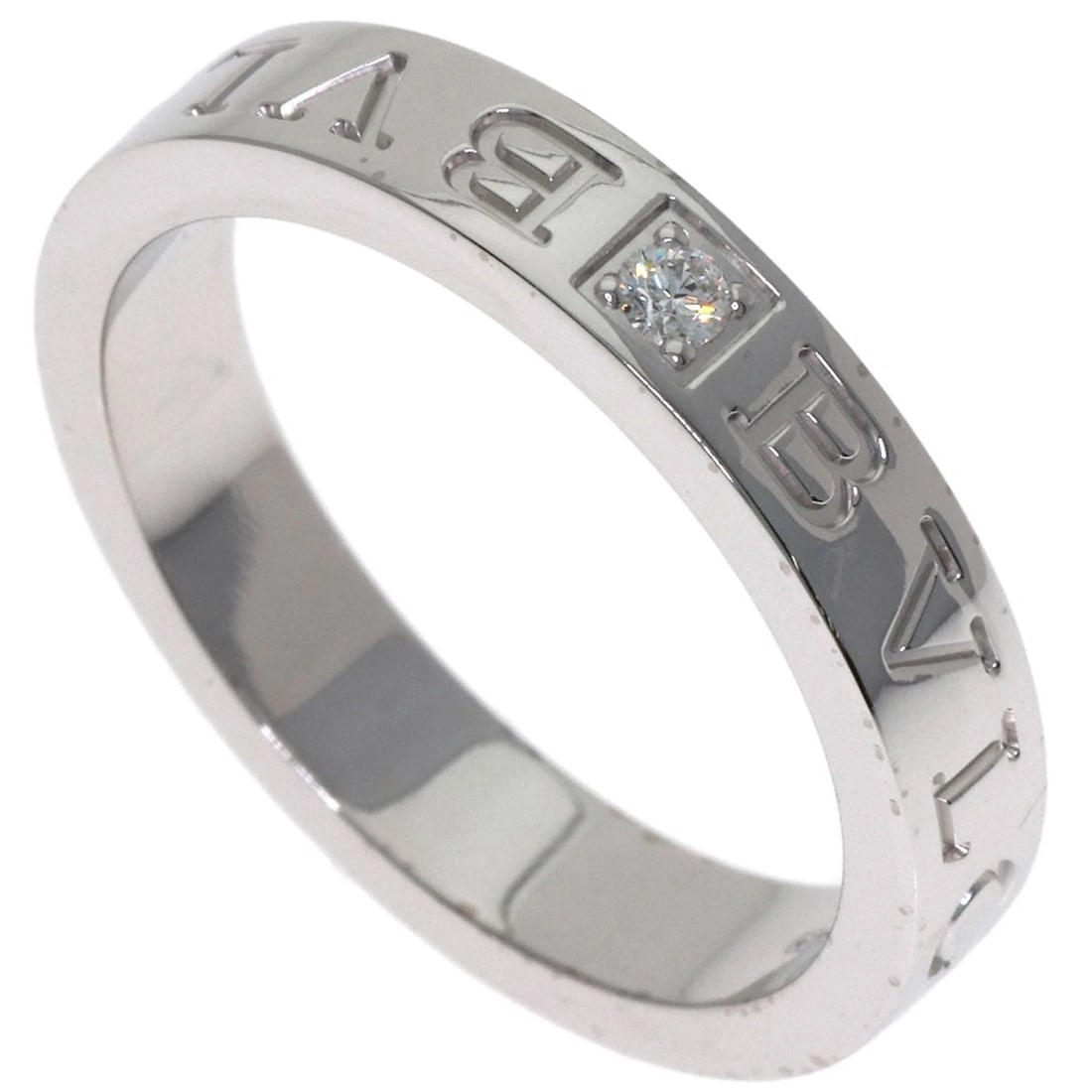 BVLGARI DIAMOND RING K18 WHITE GOLD: BVLGARI Diamond Ring K18 White Gold Brand: BVLGARI Type/Style: Ring Material: K18 White Gold Main Stone Natural Color: Silver Size: 8.5(US) Accessories: None Accessories Notice: When purch