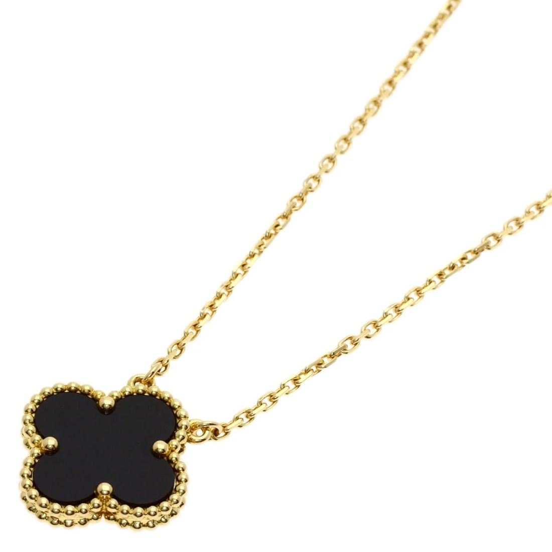 VAN CLEEF & ARPELS ONYX NECKLACE K18 YELLOW GOLD