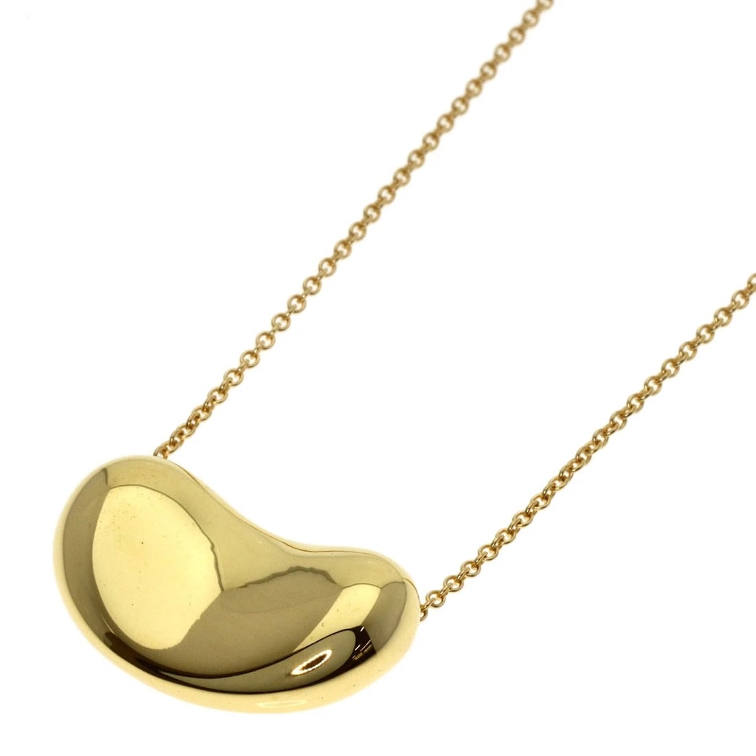 TIFFANY&CO. BEAN NECKLACE K18 YELLOW GOLD: TIFFANY&Co. Bean Necklace K18 Yellow Gold Brand: TIFFANY&Co. Type/Style: Necklace Material: K18 Yellow Gold Color: Gold Size: Chain Length:16.1inch/41cm Chain Width:0.4inch/1.1mm Top Size:0.5inch/12.9