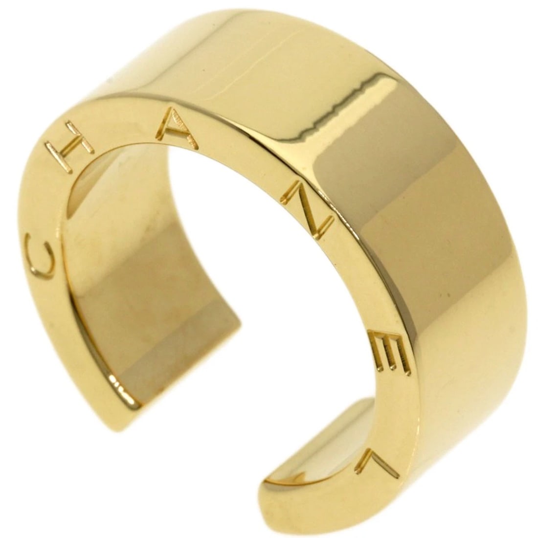 CHANEL SIGNATURE RING K18 YELLOW GOLD: CHANEL Signature Ring K18 Yellow Gold Brand: CHANEL Type/Style: Ring Material: K18 Yellow Gold Color: Gold Size: 5.75(US) Accessories: None Accessories Notice: When purchasing pre-owned go