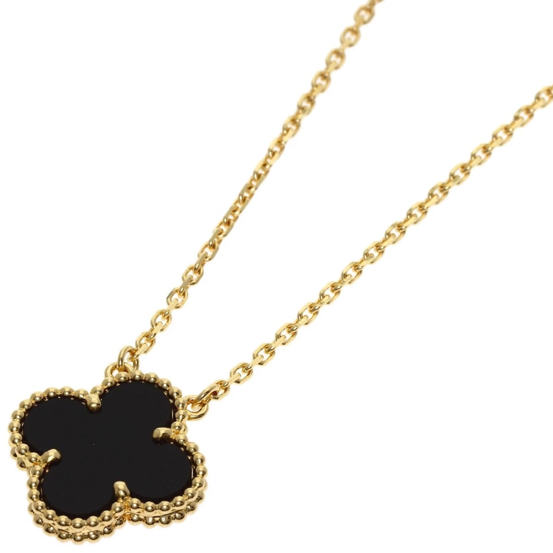 VAN CLEEF & ARPELS ONYX NECKLACE K18 YELLOW GOLD: Van Cleef & Arpels Onyx Necklace K18 Yellow Gold Brand: Van Cleef & Arpels Type/Style: Necklace Material: K18 Yellow Gold Color: Gold Size: Chain Length:16.1inch/41cm Chain Width:0.4inch/1mm Top