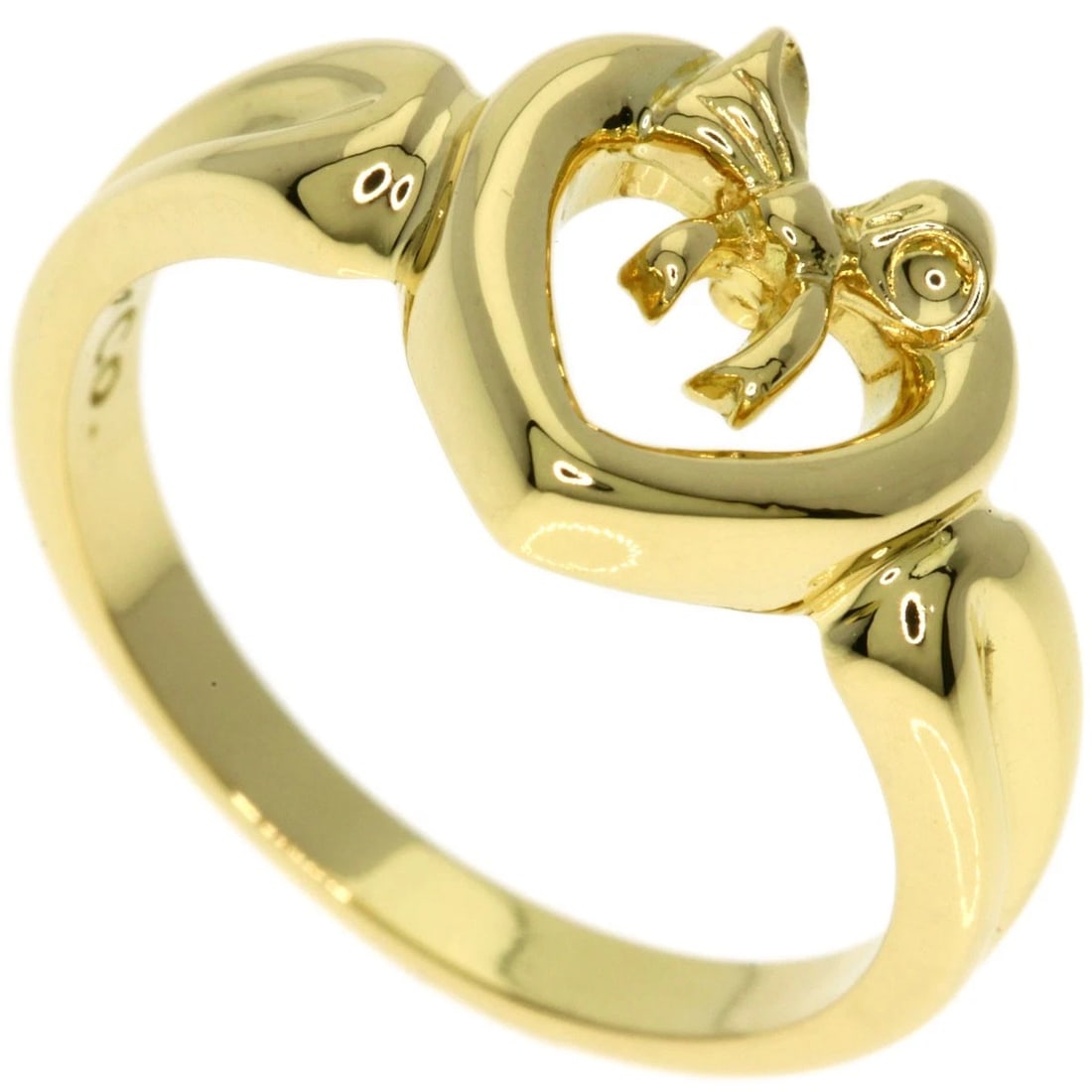 TIFFANY&CO. HEART RING K18 YELLOW GOLD: TIFFANY&Co. Heart Ring K18 Yellow Gold Brand: TIFFANY&Co. Type/Style: Ring Material: K18 Yellow Gold Color: Gold Size: 7(US) Accessories: None Accessories Notice: When purchasing pre-owned