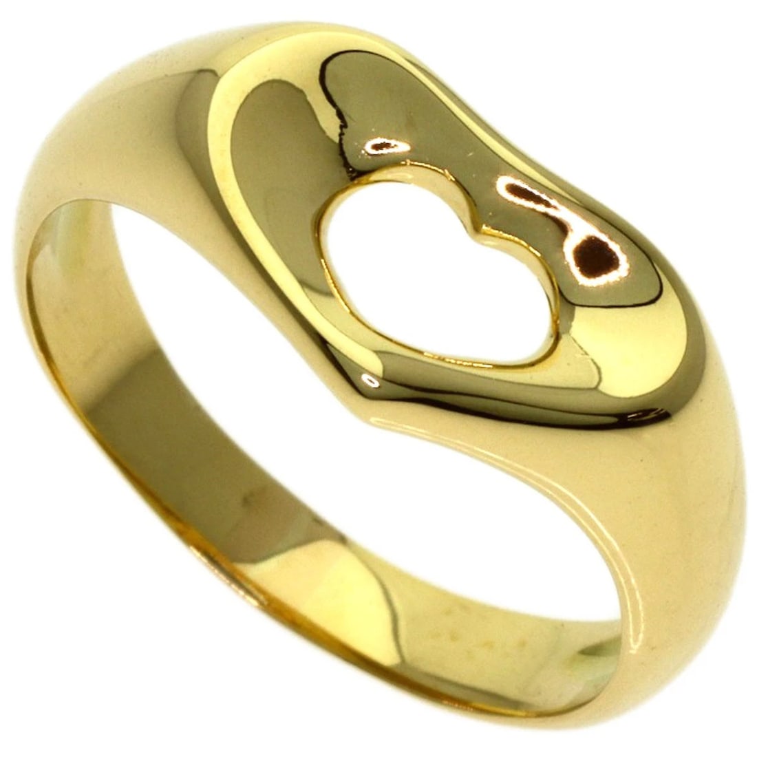 TIFFANY&CO. OPEN HEART RING K18 YELLOW GOLD: TIFFANY&Co. Open heart Ring K18 Yellow Gold Brand: TIFFANY&Co. Type/Style: Ring Material: K18 Yellow Gold Color: Gold Size: 6.25(US) Accessories: None Accessories Notice: When purchasing pre-owned
