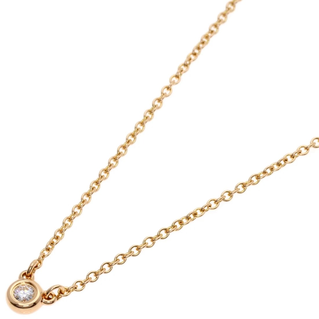 TIFFANY&CO. BY THE YARD DIAMOND NECKLACE K18 PINK GOLD: TIFFANY&Co. By The Yard Diamond Necklace K18 Pink Gold Brand: TIFFANY&Co. Type/Style: Necklace Material: K18 Pink Gold Color: Gold Size: Chain Length:16.1inch/41cm Chain Width:0.5inch/1.2mm Top Size:0