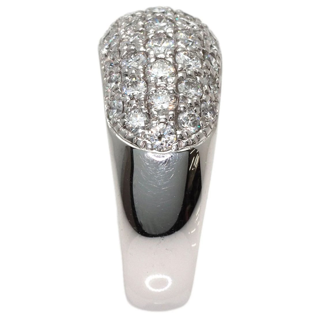 PAVE DIAMOND RING PLATINUM PT900: Pave Diamond Ring Platinum PT900 Brand: SELECT JEWELRY Type/Style: Ring Material: Platinum PT900 Main Stone Natural Color: Silver Size: 6.5(US) Accessories: None Accessories Notice: When p