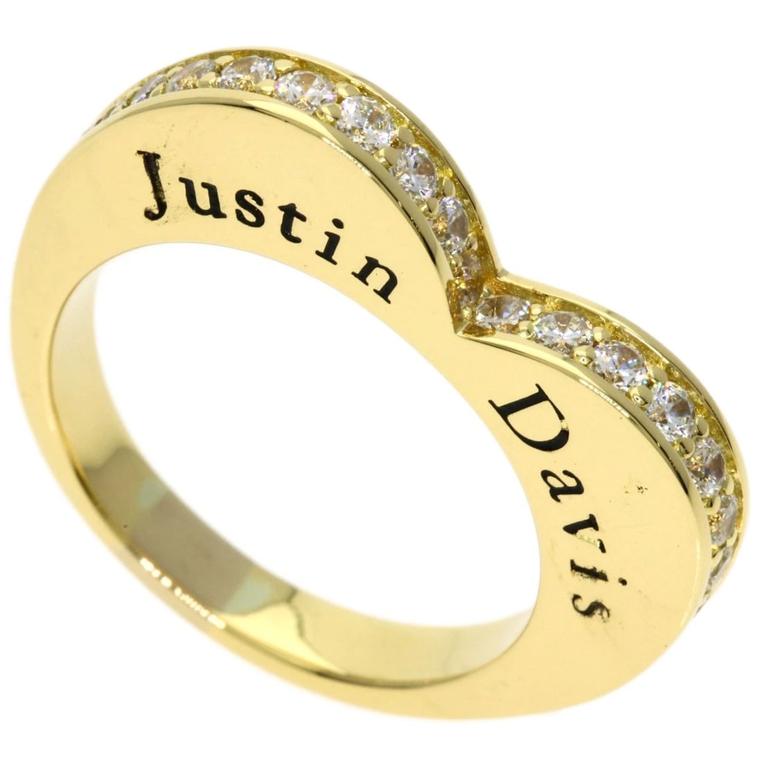 JUSTIN DAVIS HEART DIAMOND RING K18 YELLOW GOLD