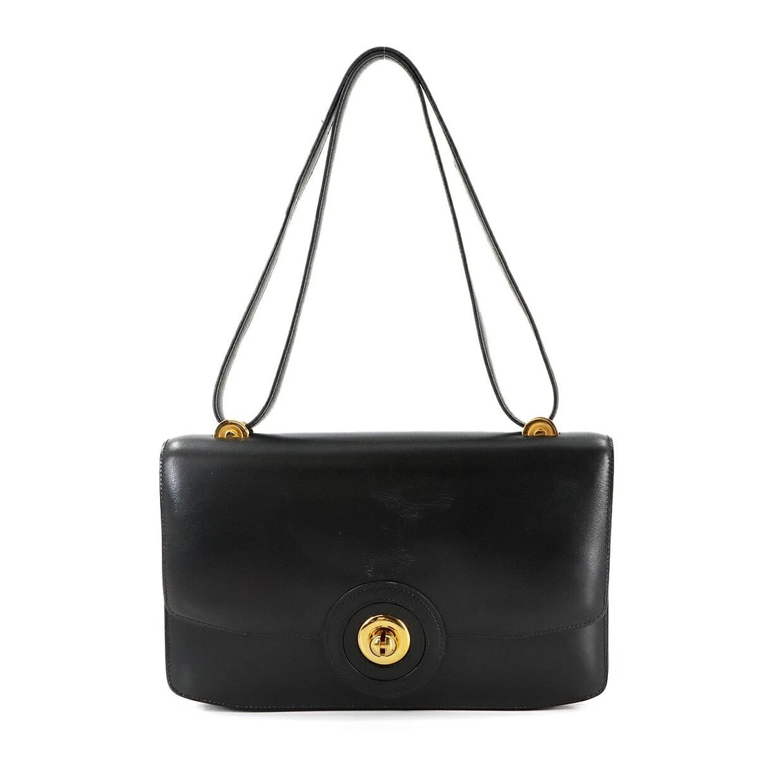 HERMES SHOULDER BAG BOX CALF LEATHER: HERMES Shoulder Bag Box Calf Leather Brand: HERMES Type/Style: Shoulder Bag Material: Box Calf Color: Black Size: W 9.65 inch, H 6.10 inch, D 1.18 inch Accessories: None Accessories Notice