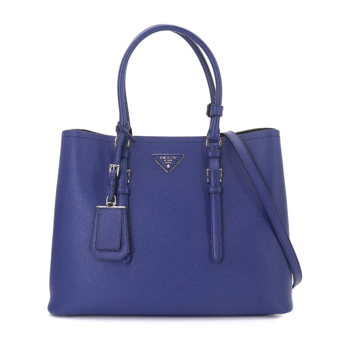 PRADA TOTE SHOULDER BAG SAFFIANO LEATHER BLUE: PRADA Tote Shoulder Bag Saffiano Leather Blue Brand: PRADA Type/Style: Tote Bag / Shoulder Bag Material: Saffiano Leather Color: Blue Size: W 14.17 inch, H 10.63 inch, D 7.09 inch Accessories: Non
