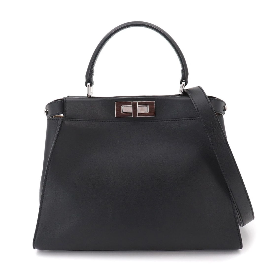 FENDI PEEKABOO HAND BAG LEATHER BLACK (1 of 5)