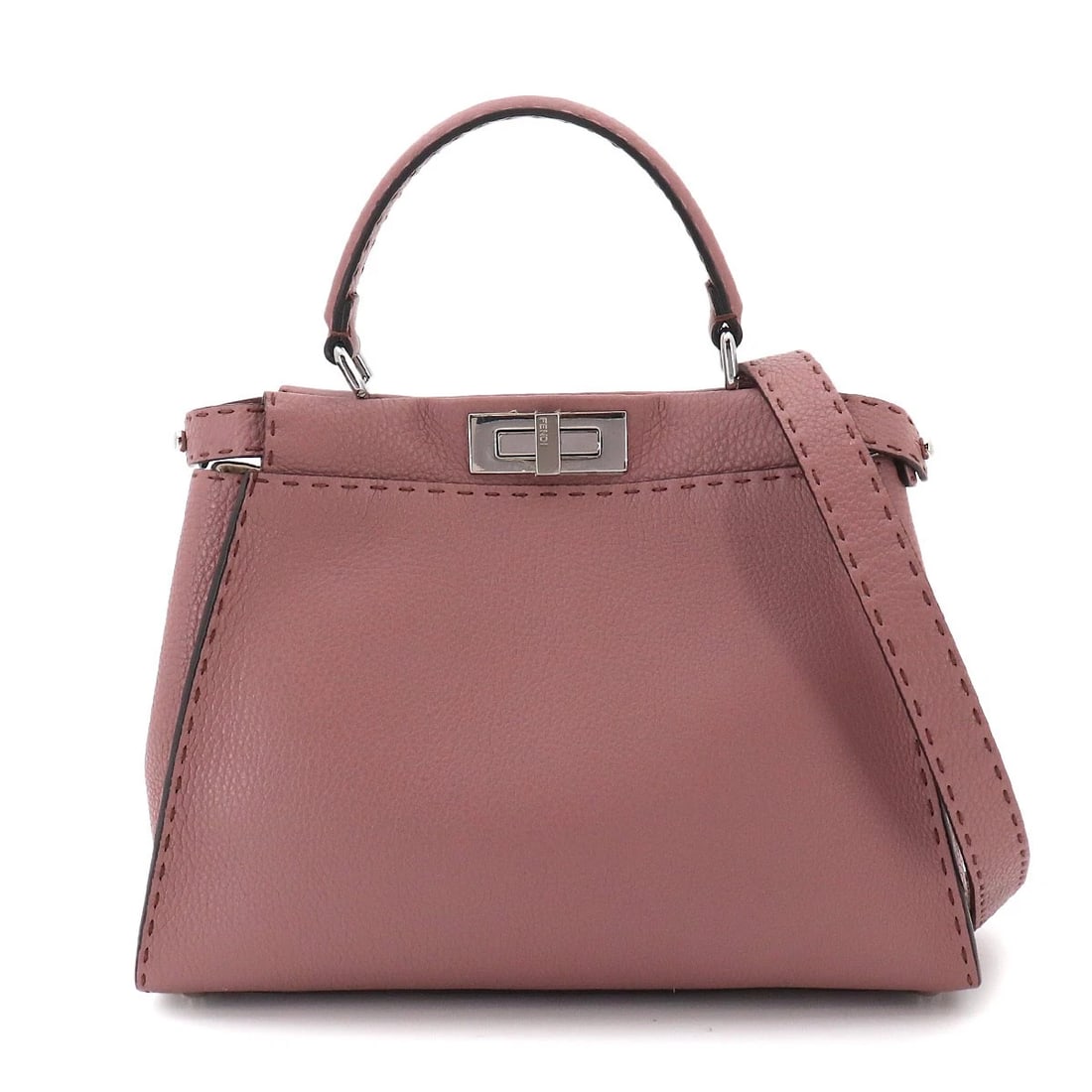 FENDI SELLERIA PEEKABOO REGULAR HAND BAG: FENDI Selleria Peekaboo Regular Hand Bag Brand: FENDI Type/Style: Hand Bag / Shoulder Bag Material: Leather Color: Pink Size: W 13.39 inch, H 10.24 inch, D 4.72 inch Accessories: None Accessories