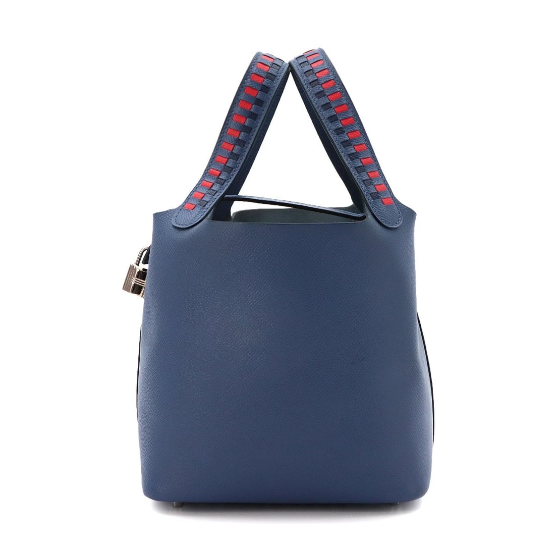 HERMES PICOTIN LOCK PM TRESSAGE HAND BAG: HERMES Picotin Lock PM Tressage Hand Bag Brand: HERMES Type/Style: Hand Bag Material: Veau Epsom Color: Bleu Brighton , Capucine , Bleu Saphir Size: W 7.09 inch, H 7.48 inch, D 5.12 inch Accessories: