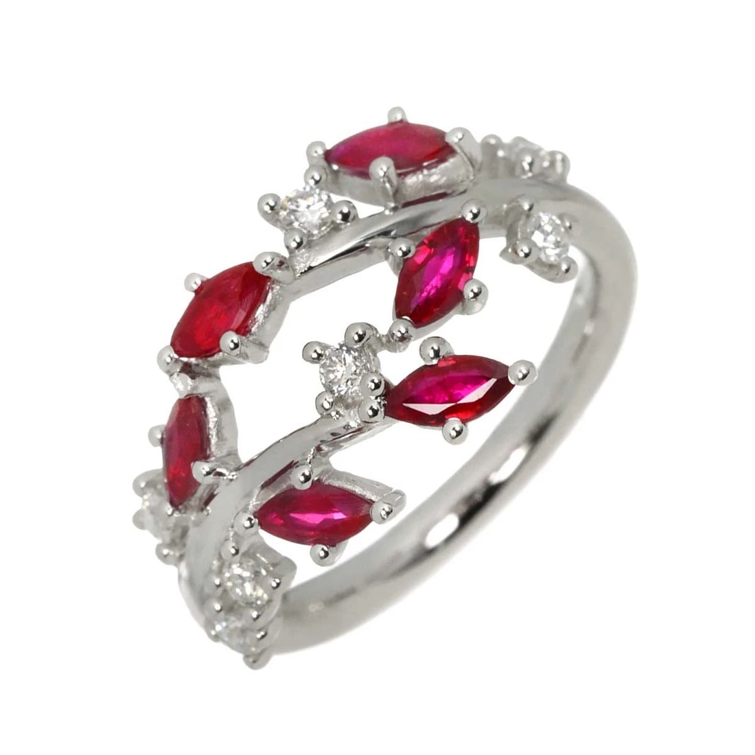 RUBY DIAMOND RING 18K WG