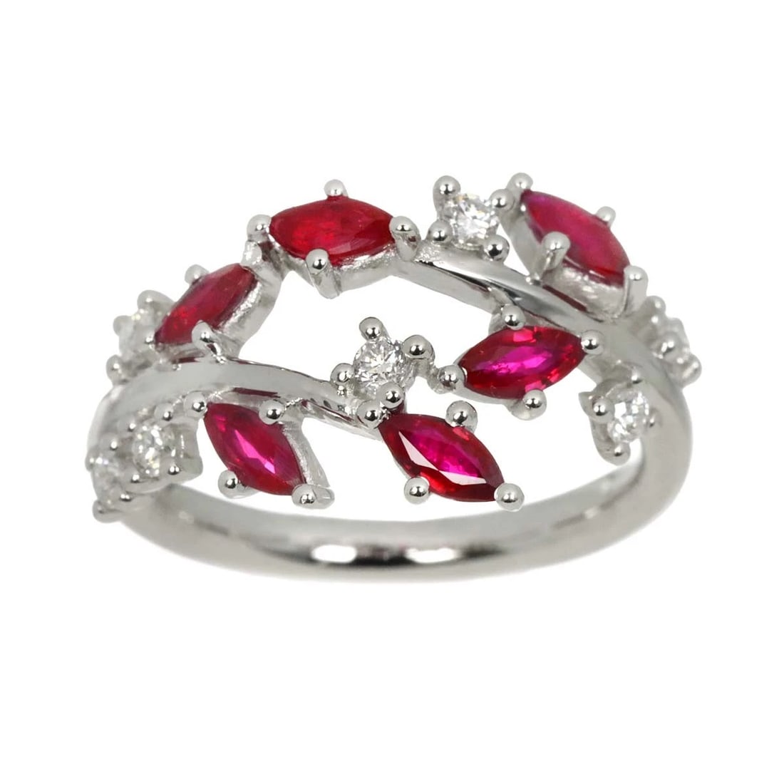 RUBY DIAMOND RING 18K WG - 2