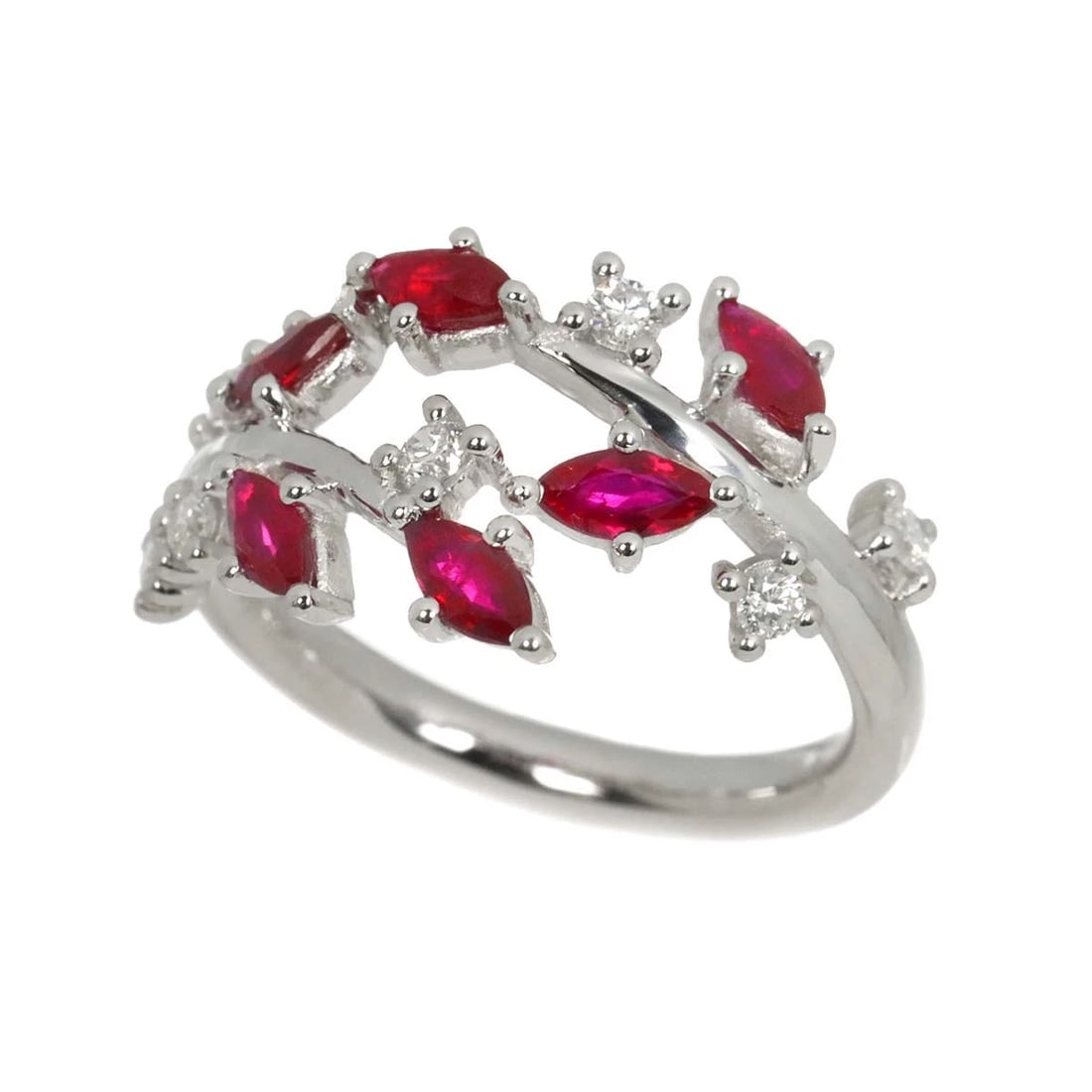RUBY DIAMOND RING 18K WG - 3